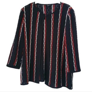 Misook Cardigan Sweater Knit Fisheye Textured Work Career Office Size Small